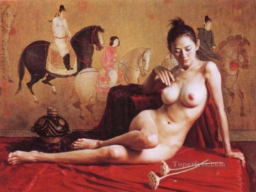 Chinese Nude Painting - Lady of Guoguo on a Spring Outing Chinese Girl Nude